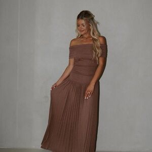 These Three Elina Drop Dress- Brown
